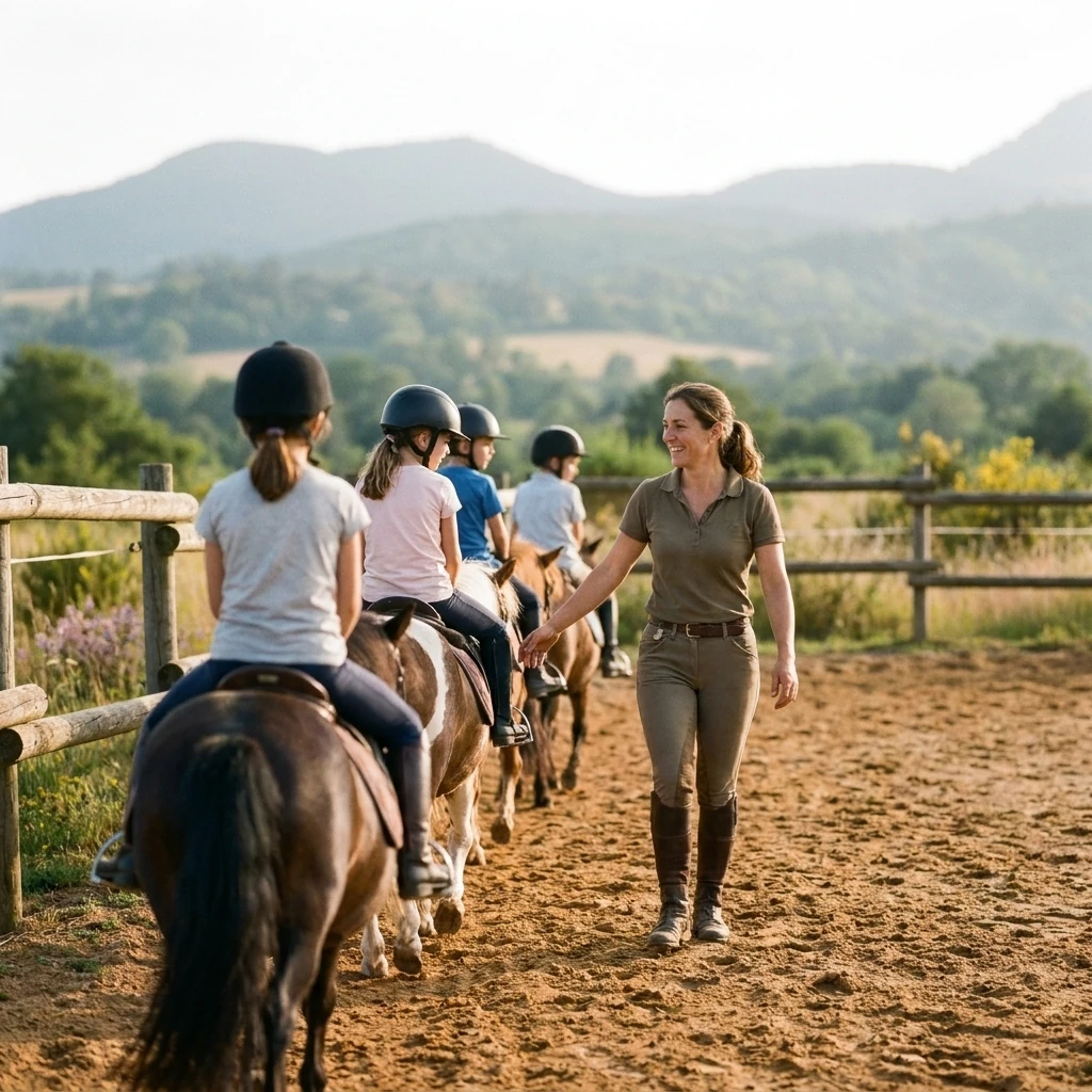 Cours de poney à Clerlande, Puy-de-Dôme